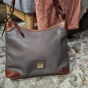 DOONEY AND BOURKE GREY LEATHER BAG
